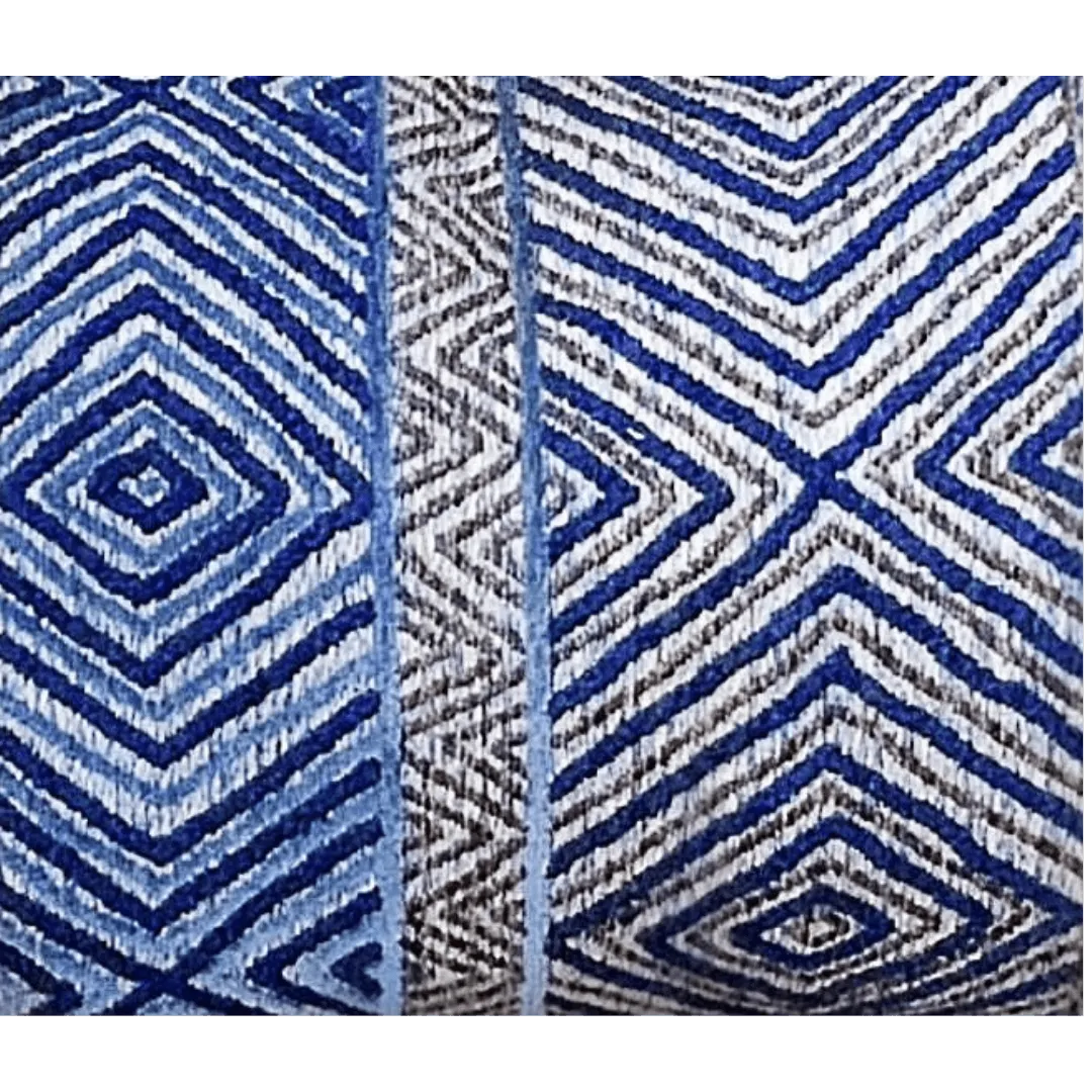 blue woven chenille pillow