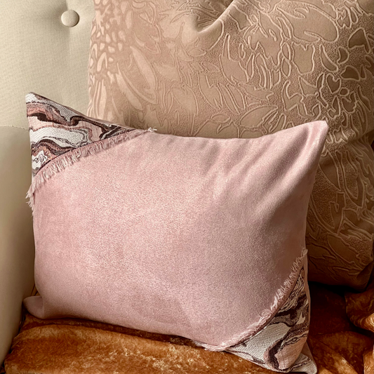Pink suede pillow