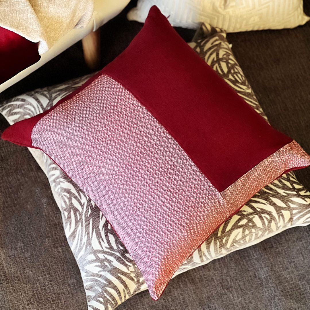 red and white decorative pillow