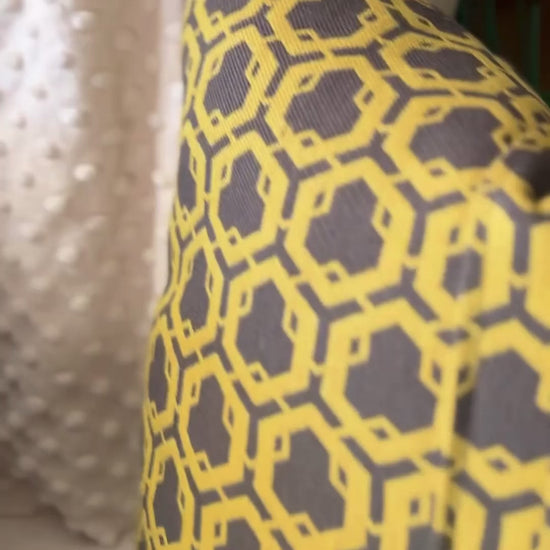Yellow and Gray Honeycomb pillow