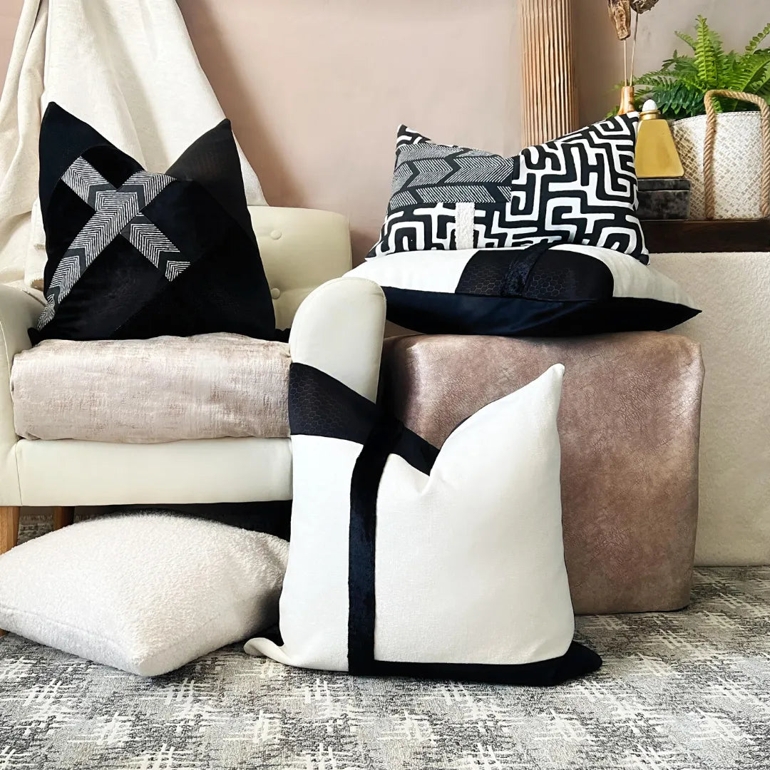 Modern Black & White pillow