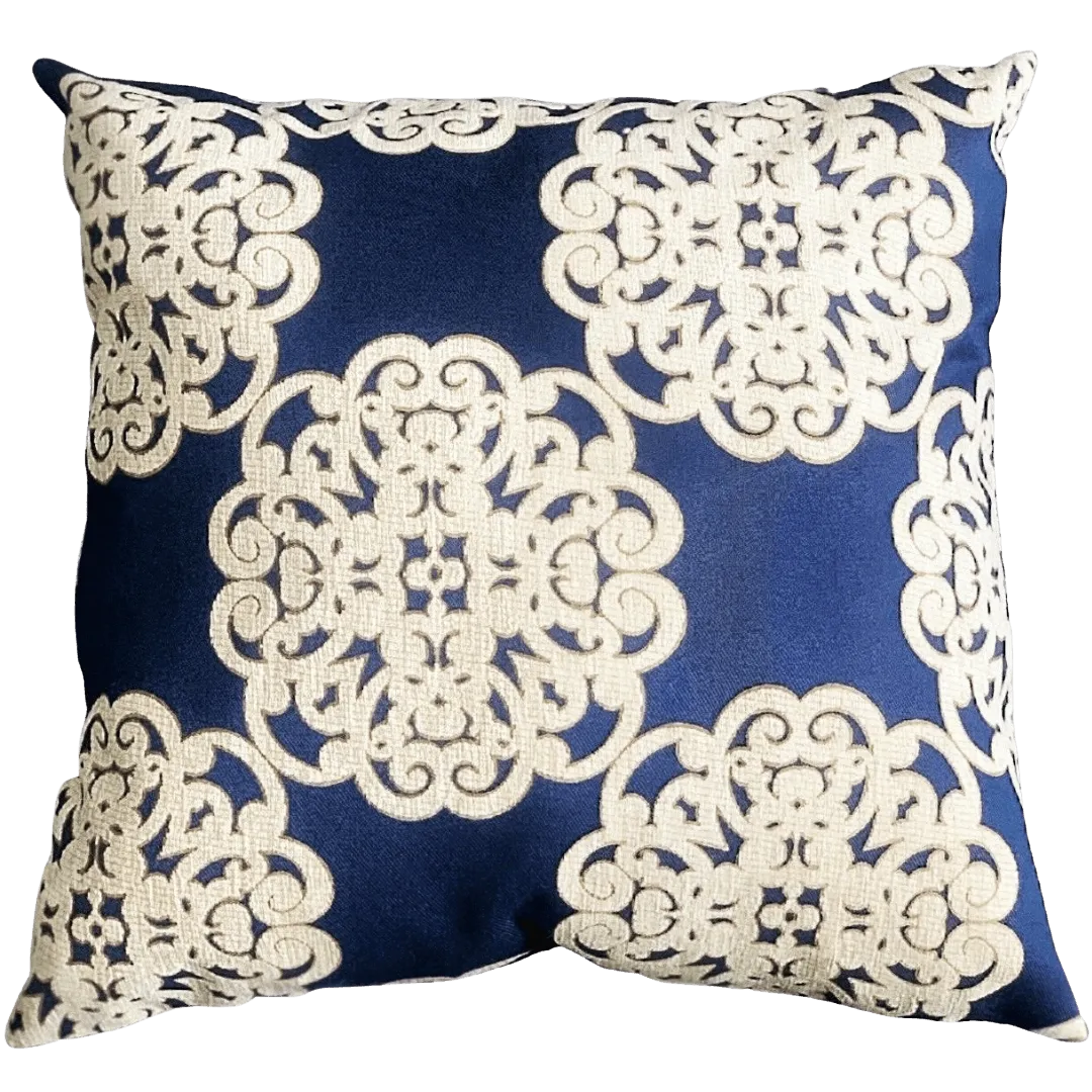 decorative blue pillow