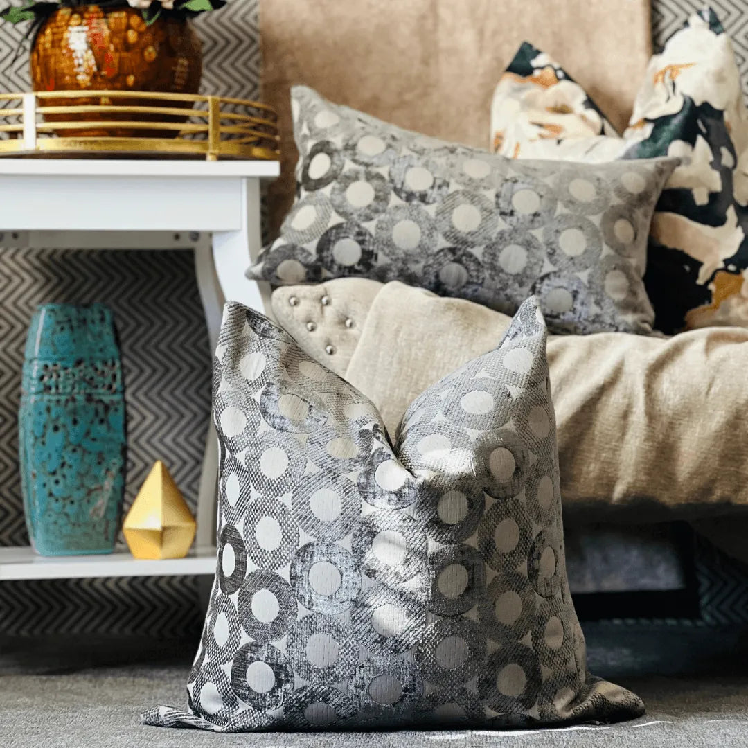 Gray contemporary decorative pillow