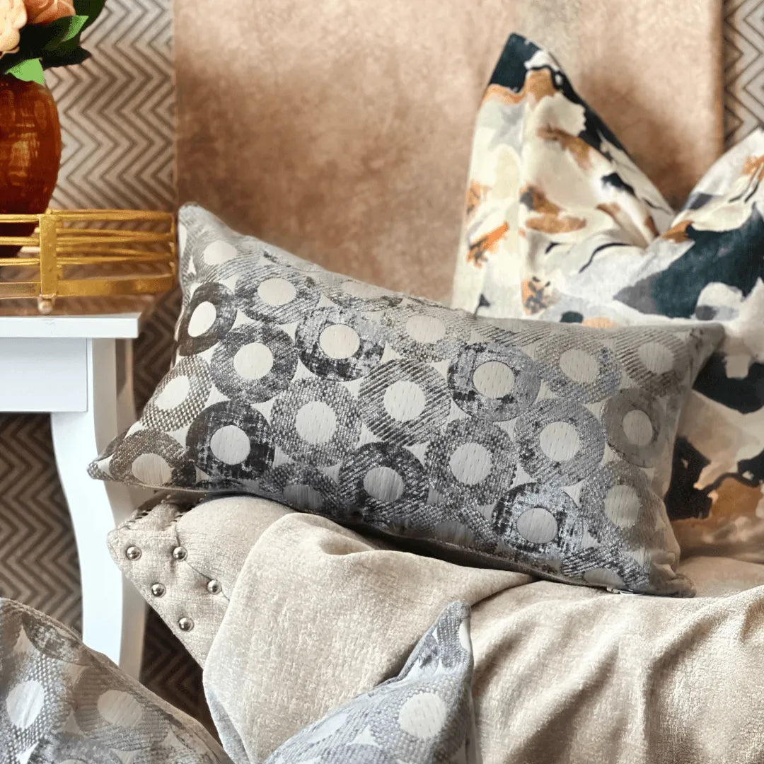 Gray contemporary decorative pillow