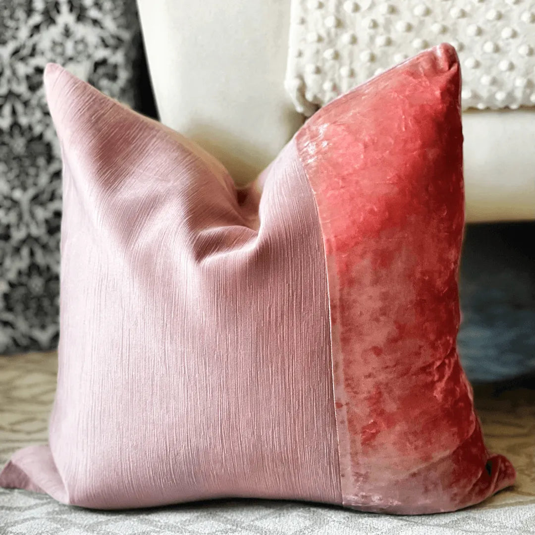 Rose gold pink decorative pillow