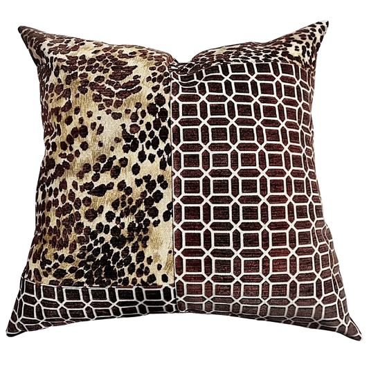 brown animal print pillow