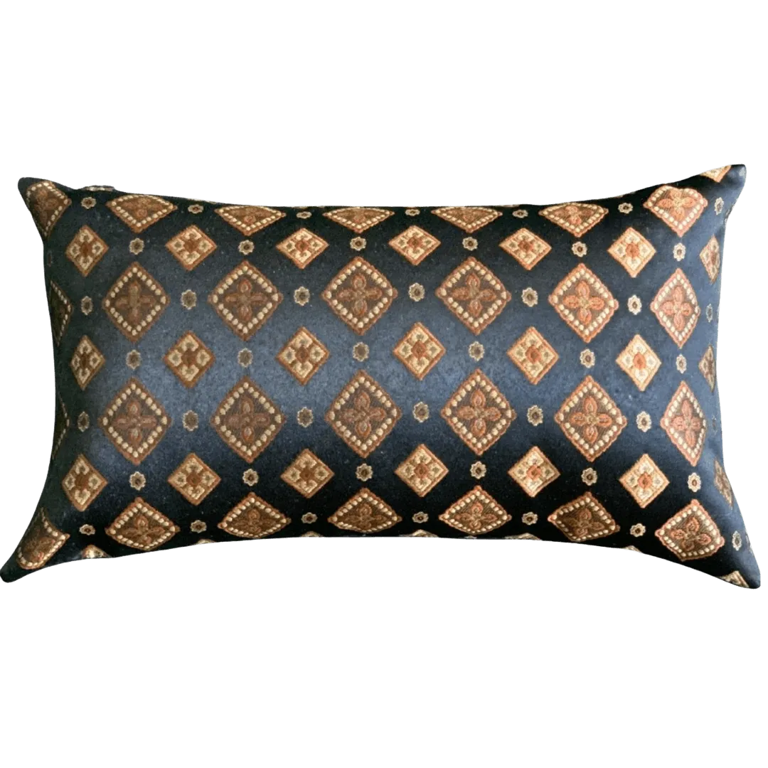 black and gold art deco pillow