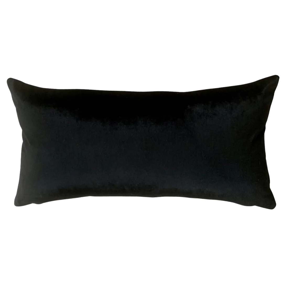 plush black faux fur pillow