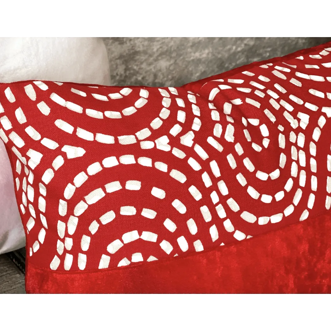 red and white Christmas pillow