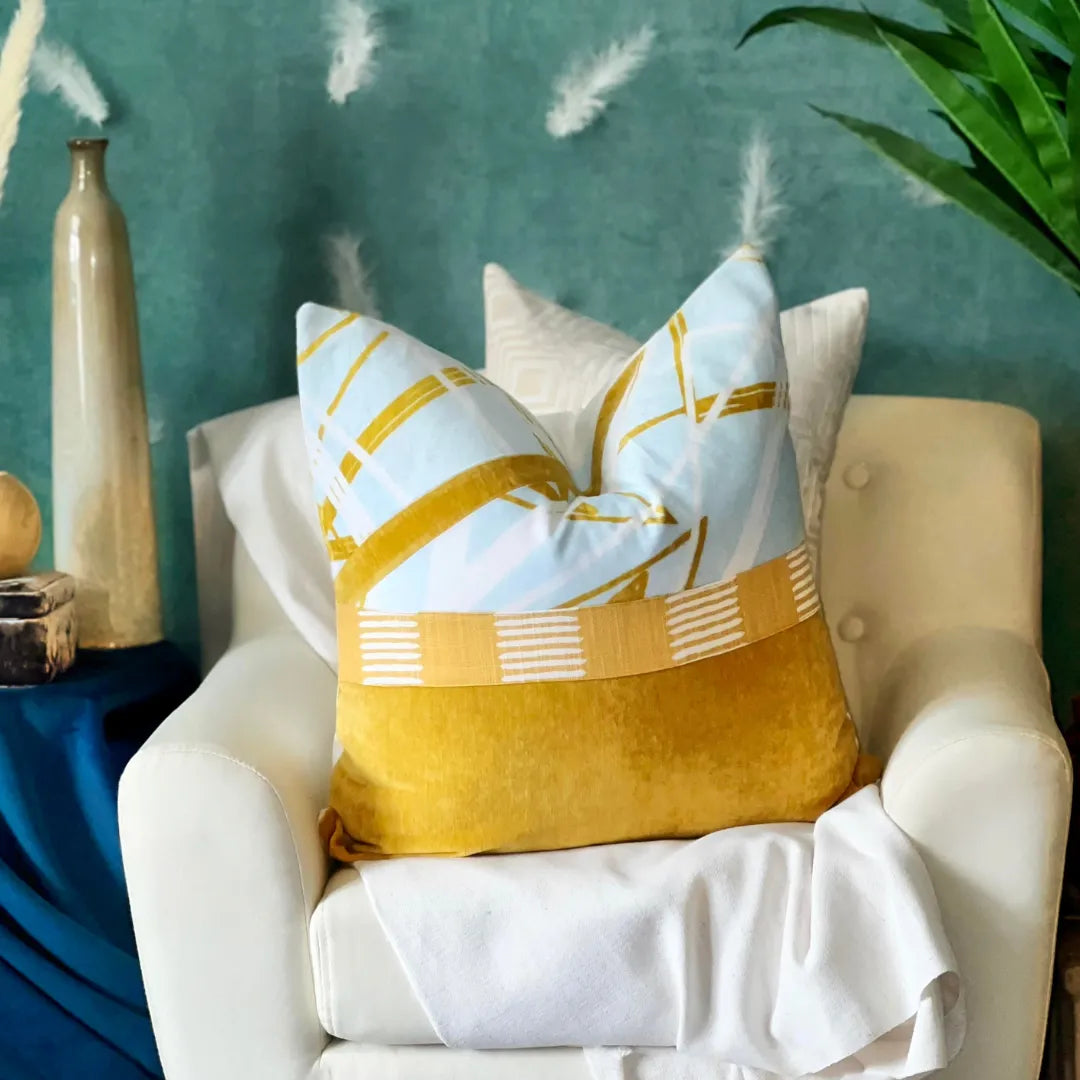 Bright yellow pillow for Summer