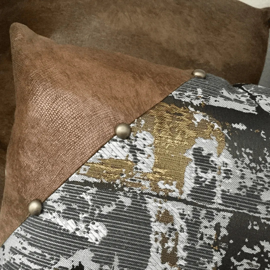 Studded Metallic lumbar pillow