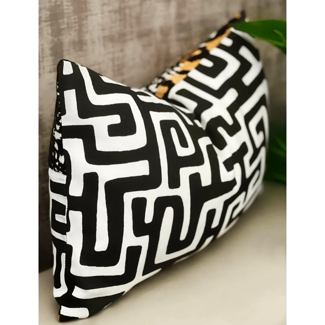Black and white animal print pillow