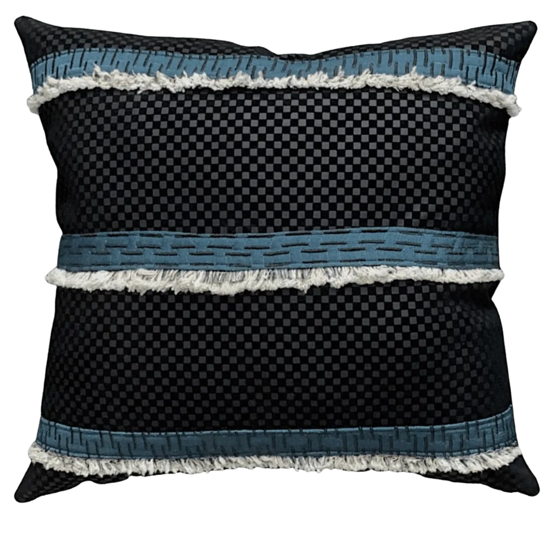 black suede throw pillow