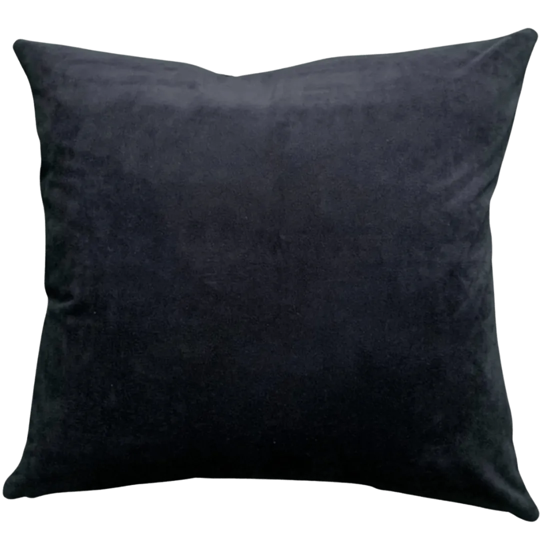 black suede throw pillow