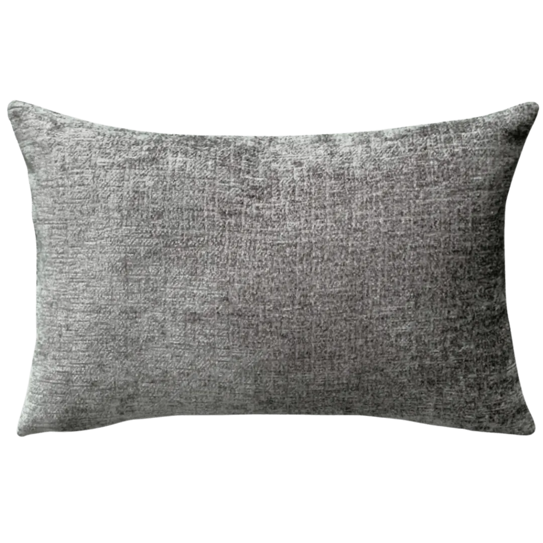 gray and gold lumbar pillow